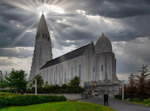 Vacker Utsikt Över Reykjavik Katedralen — Stockfoto