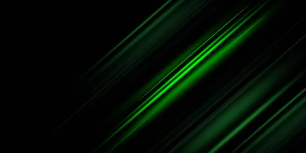 対角緑の線の流れ光沢のあるぼやけた表面背景現実的なイラスト 明るい未来的な縞スポットライトエネルギー勾配の光 — ストック写真