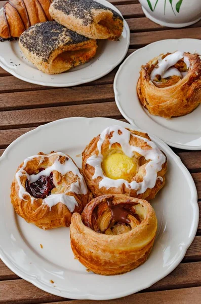 Dänisches Frühstücksgebäck Süße Spezialitäten — Stockfoto