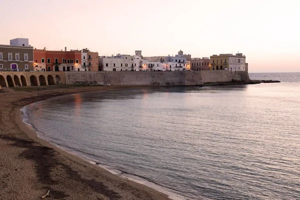 Vista Del Puerto Gallipoli Una Ciudad Mar Jónico Región Apulia —  Fotos de Stock