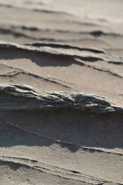 Vertical Shot Sediment Strata Shown Surface Sandstone — Stock Photo, Image