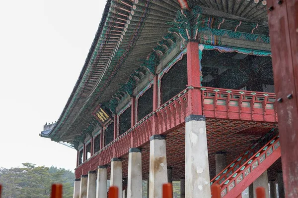 Χαμηλή Γωνία Του Παλατιού Του Κορεάτη Αυτοκράτορα Στη Σεούλ Της — Φωτογραφία Αρχείου