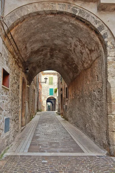 Eine Enge Straße Mit Alten Häusern Guarcino Einem Dorf Der — Stockfoto