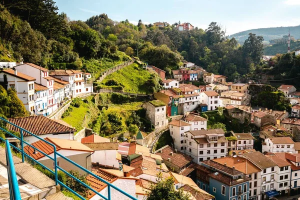 Eine Vogelperspektive Auf Den Cudillero Eine Gemeinde Fürstentum Asturien Spanien — Stockfoto