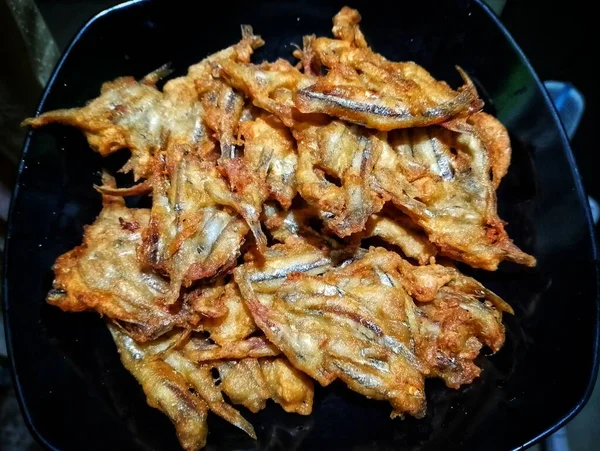 Tata Letak Kreatif Terbuat Dari Indah Crispy Goreng Anchovy Kue — Stok Foto