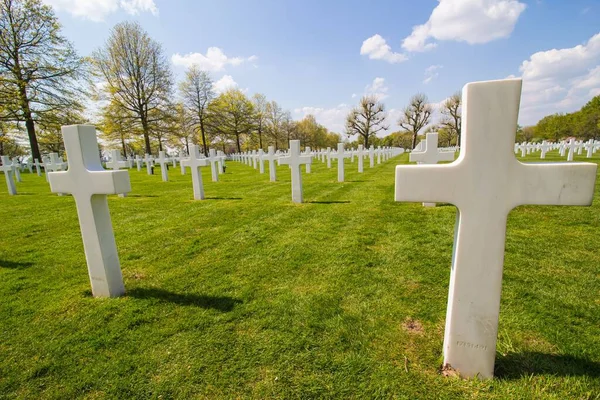 Una Hermosa Vista Del Cementerio Americano Los Países Bajos Los —  Fotos de Stock