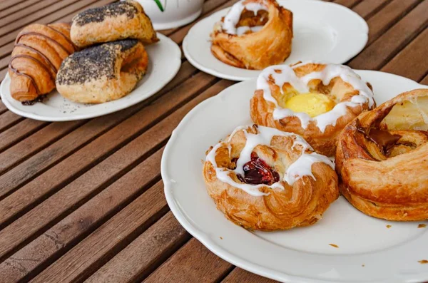 Dänisches Frühstücksgebäck Süße Spezialitäten — Stockfoto