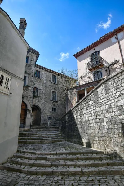 Une Rue Étroite Dans Vieux Village Morcone Dans Province Bénévent — Photo