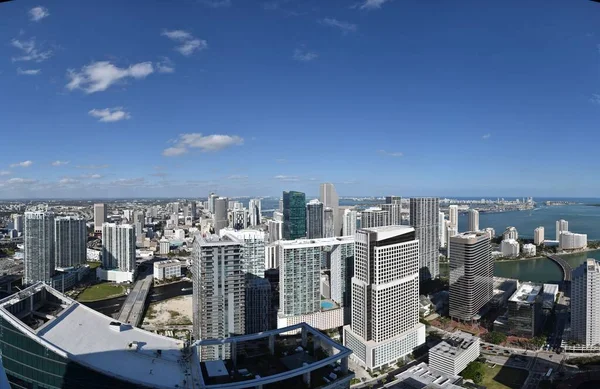 Aerial Shot Commercial Buildings Skyscrapers City — Stock Photo, Image