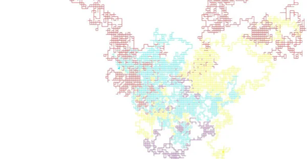 由白色背景的彩色正方形设计的世界地图 — 图库照片