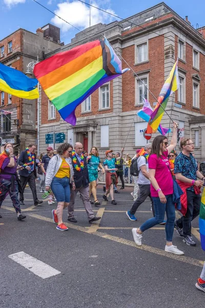 Pink Lady Hockey Walk Pride Festival Dublin Cidade Irlanda — Fotografia de Stock