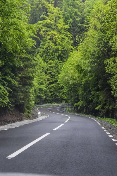 Disparo Vertical Una Carretera Las Montañas Capatyan Rumania — Foto de Stock