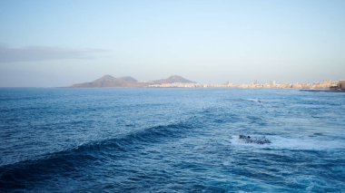 Las Palmas, Gran Canaria, Kanarya Adaları, İspanya 'da güzel bir okyanus manzarası