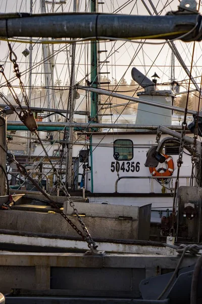 Disparo Vertical Yate Puerto Ilwaco — Foto de Stock