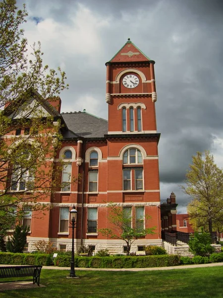 Colpo Verticale Historic Miami County Kansas Courthouse Paola Una Giornata — Foto Stock