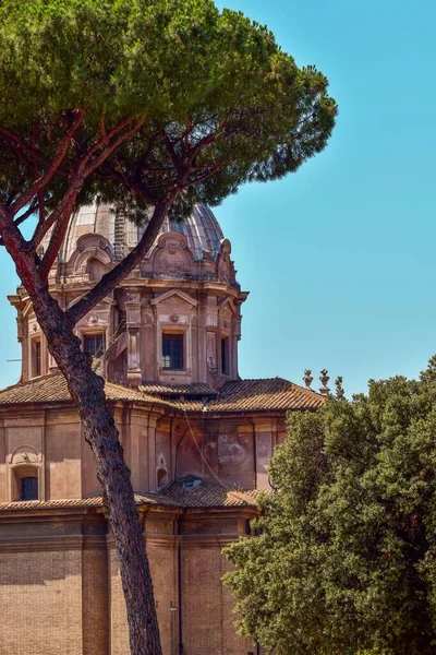 Uma Igreja Histórica Santi Luca Martina Roma Itália — Fotografia de Stock