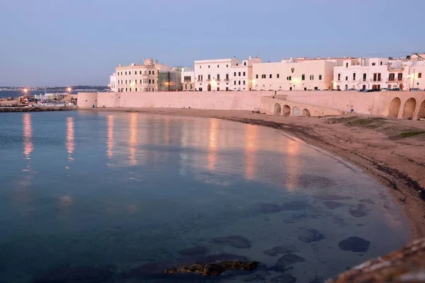 Utsikt Över Hamnen Gallipoli Stad Vid Joniska Havet Apulien Regionen — Stockfoto