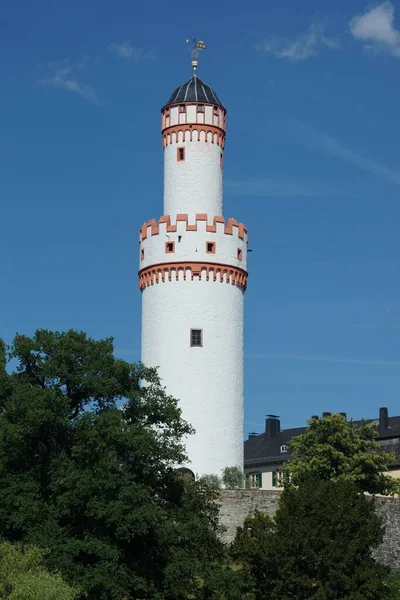 Behåll Bad Homburg Castle Tyskland Det Vita Tornet Inramat Gröna — Stockfoto