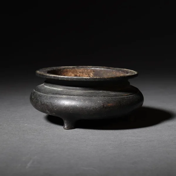 Detailní Záběr Starověký Čínský Dřevěný Hrnec — Stock fotografie