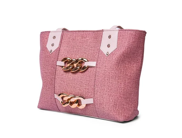 Borsa Rosa Donna Isolata Sfondo Bianco — Foto Stock