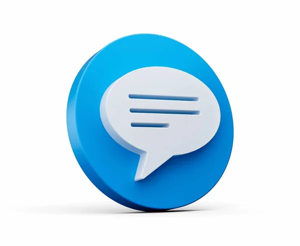Uma Ilustração Ícone Chat Azul — Fotografia de Stock