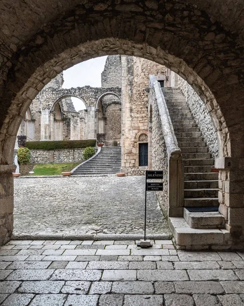 Staré Středověké Abbazia Del Goleto Opatství Postavené Románském Stylu Sant — Stock fotografie