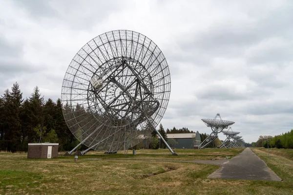 Westerbork Synthesis Radio Telescope Netherlands Gloomy Sky — Stock Photo, Image