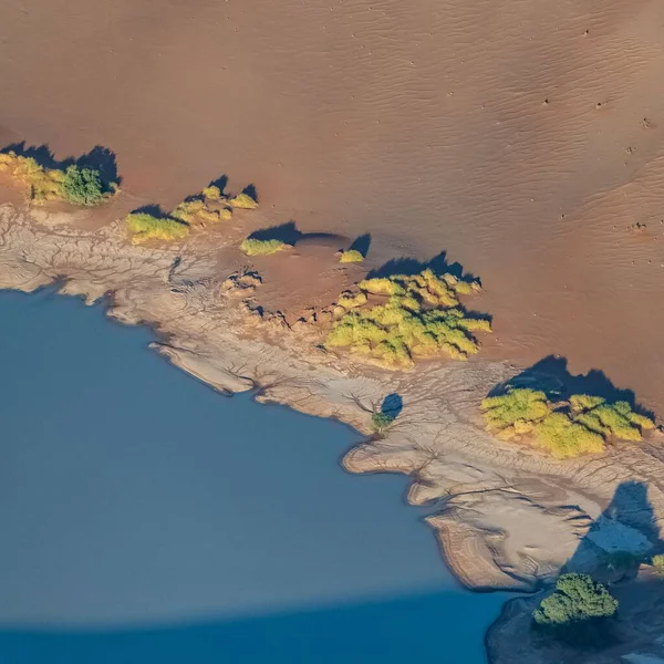 Namibia Aerial View Namib Desert Lake Raining Season Beautiful Landscape — Stock Photo, Image