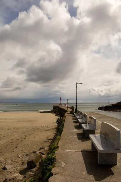 Ścieżka Punktu Widokowego Ściana Nabrzeża Looe Kornwalii — Zdjęcie stockowe