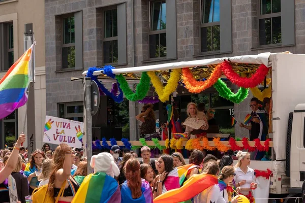Csd Demonstration Bunten Regenbogenfarben Gegen Die Diskriminierung Von Lesben Schwulen — Stockfoto