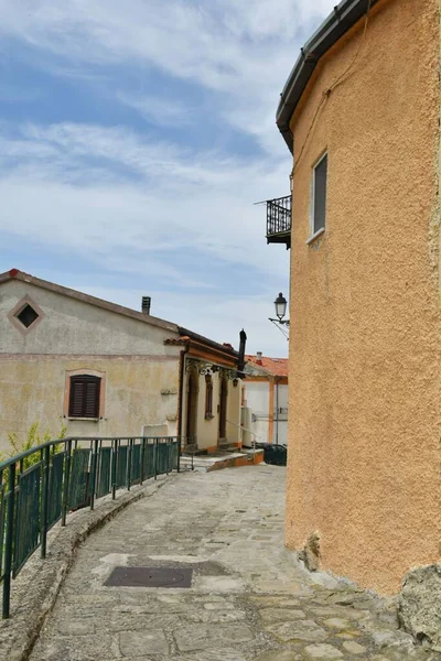 Narrow Street Old Houses Albano Lucania Village Basilicata Region Italy — Stockfoto