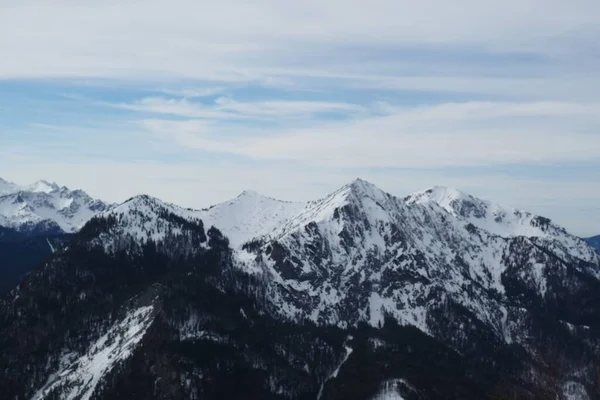 德国美丽的Jochberg山脉 边缘白雪覆盖 — 图库照片