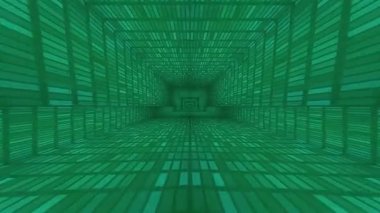 Fütürist neon ışıkları yeşil bir alanda ileri geri hareket ediyor.