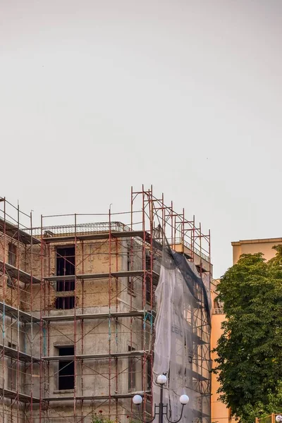 Front Facade Building Construction Iasi Romania — Stock Photo, Image