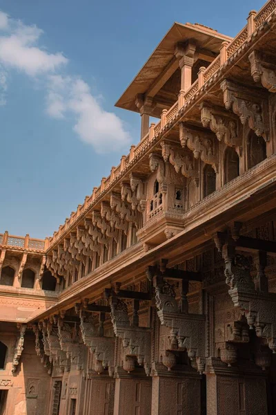 Vertikal Bild Den Historiska Agra City Fort — Stockfoto