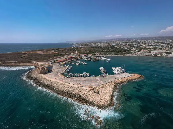 Вид Воздуха Гавань Пафосе Кипр — стоковое фото
