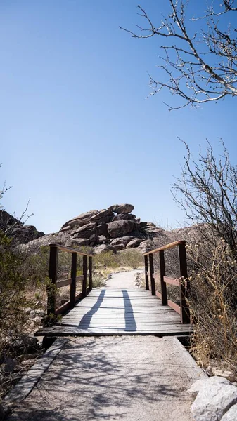 Plano Vertical Una Ruta Senderismo Hueco Tanks Paso Texas —  Fotos de Stock