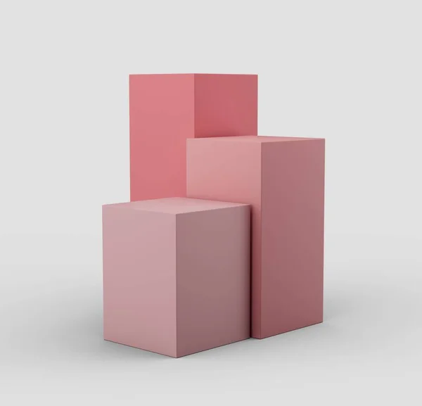 Illustration Pink Geometric Cubes — Stock Photo, Image
