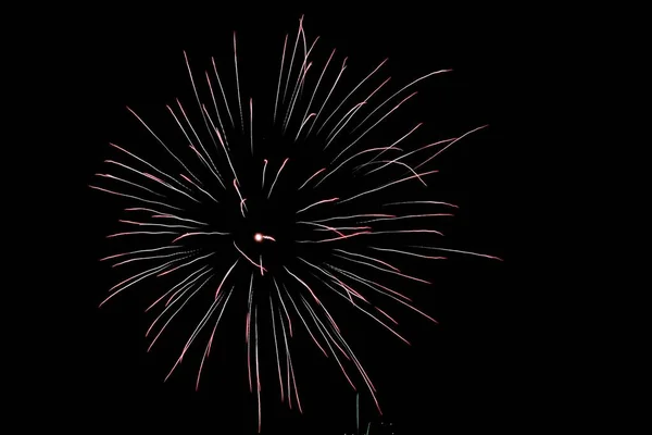 Beautiful View Glowing Firework Dark Clear Sky — Stock Photo, Image