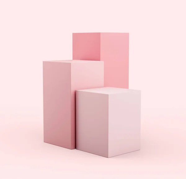 Illustrazione Cubo Geometrico Rosa — Foto Stock