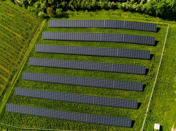 Panele Ogniw Słonecznych Farmie Niemczech — Zdjęcie stockowe