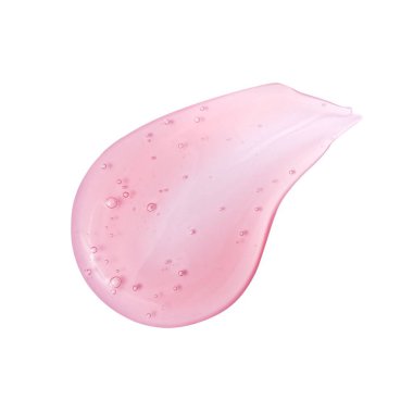 Beyaz arka planda izole edilmiş yumuşak, kremsi bir leke.