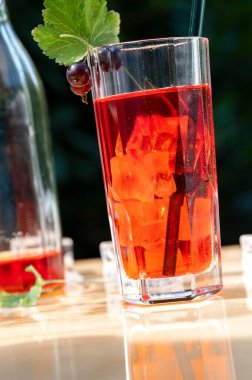Buz küplü kırmızı içecek.
