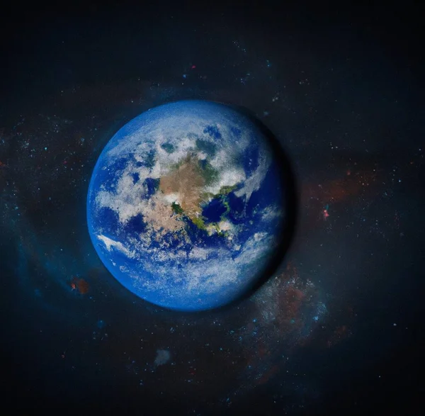 Uma Bela Imagem Planeta Terra Contra Céu Estrelado Brilhante — Fotografia de Stock