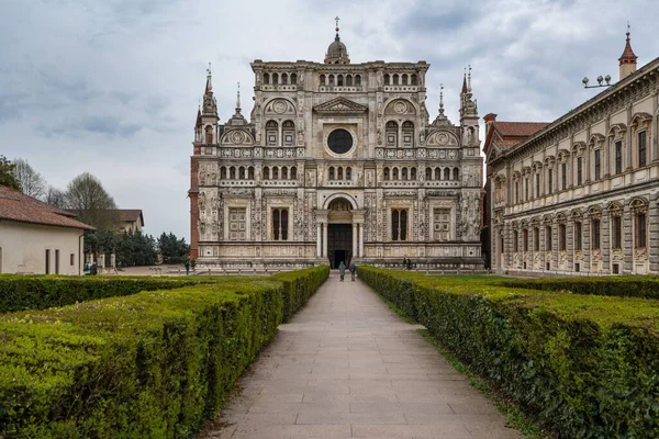 Zewnątrz Certosa Pavia Ważnego Renesansowego Budynku Regionie Lombardia Włochy — Zdjęcie stockowe