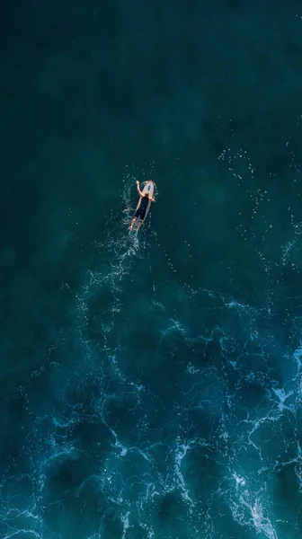 Vista Dall Alto Surfista Sulla Costa Dorata Australia — Foto Stock