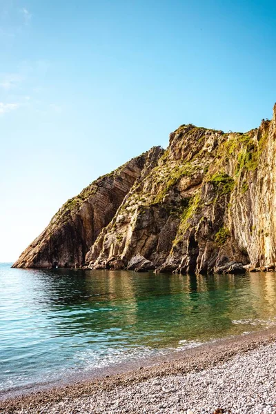 Spanya Gökyüzünün Altında Uçurumu Olan Silence Beach Güzel Bir Manzarası — Stok fotoğraf