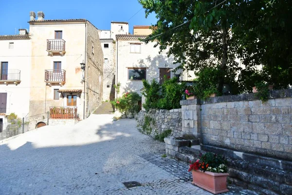 Narrow Street Old Stone Houses Cansano Medieval Village Abruzzo Region — Stock Fotó