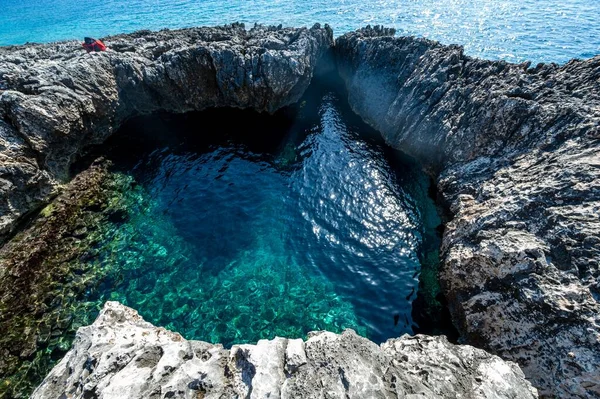 Mar Das Caraíbas Cristalino Para Ilhas Tremiti Puglia Itália — Fotografia de Stock