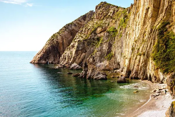 Beautiful View Silence Beach Cliff Clear Sky Spain — Stock Photo, Image